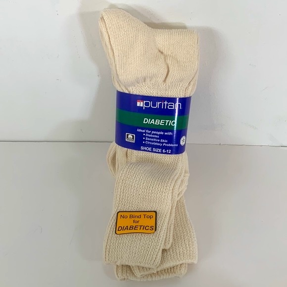 Puritan Socks For Diabetic Sensitive Skin Circulatory Problems New Size 6-12 - Picture 7 of 10